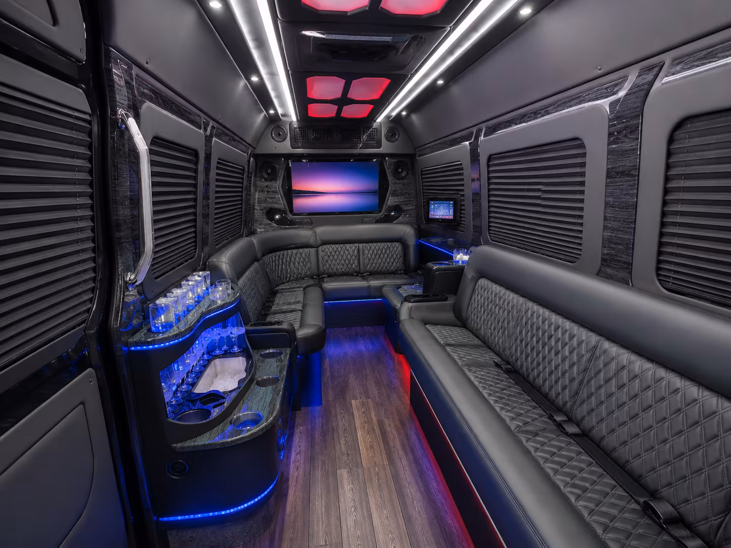 layton 40 passenger party bus inside